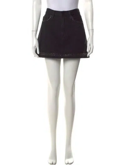 Pre-owned Frame Studded Accents Mini Skirt In Black