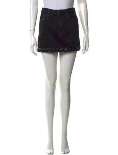 Pre-owned Frame Studded Accents Mini Skirt In Black