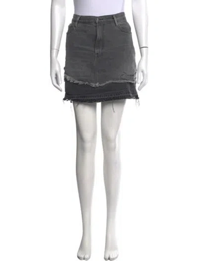 Pre-owned Frame Studded Accents Mini Skirt In Black/grey
