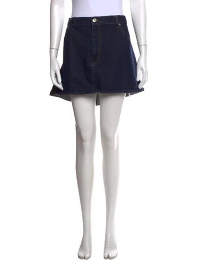 Pre-owned Frame Studded Accents Mini Skirt In Blue