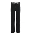 Frame Le Sleek Studded Straight Jeans In Black