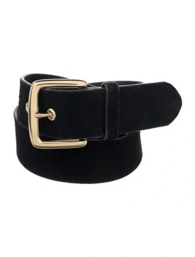 Pre-owned Frame Suede Belt In Black