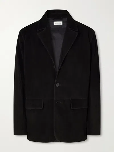 Frame Suede Blazer In Black