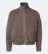 Frame Suede Blouson Jacket In Beige