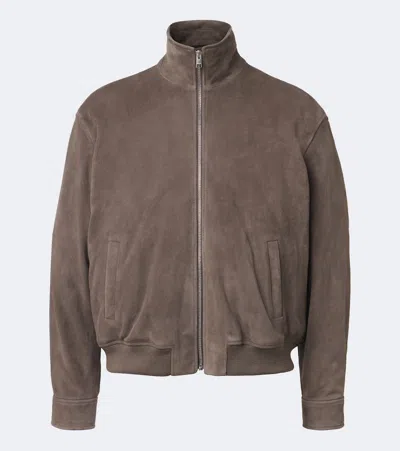Frame Suede Blouson Jacket In Neutral