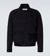 Frame Suede Blouson Jacket In Blue