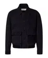 Frame Suede Blouson Jacket In Blue