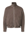 Frame Suede Blouson Jacket In Neutral