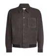 Frame Suede Bomber Jacket In Gray