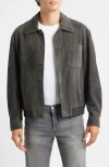 Frame Suede Bomber Jacket In Gray
