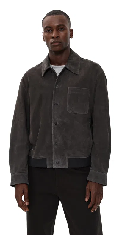 FRAME SUEDE BOMBER JACKET OLD BLACK