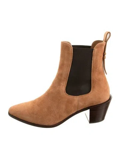 Pre-owned Frame Suede Chelsea Boots In Neutrals