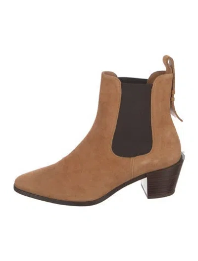 Pre-owned Frame Suede Chelsea Boots In Neutrals