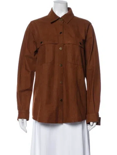 Pre-owned Frame Suede Jacket In Brown