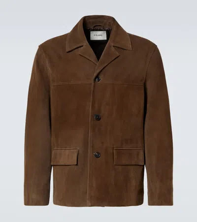 Frame Suede Jacket In Brown