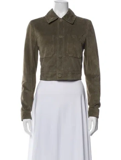 Pre-owned Frame Suede Jacket W/ Tags In Green