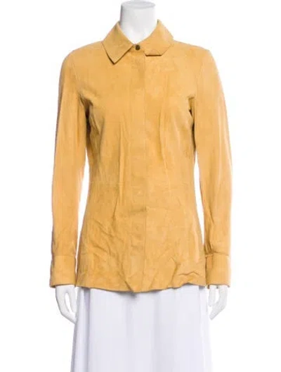 Pre-owned Frame Suede Jacket In Yellow