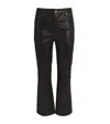 Frame Le Crop Mini Boot Jean In Houndstooth Shine In Black