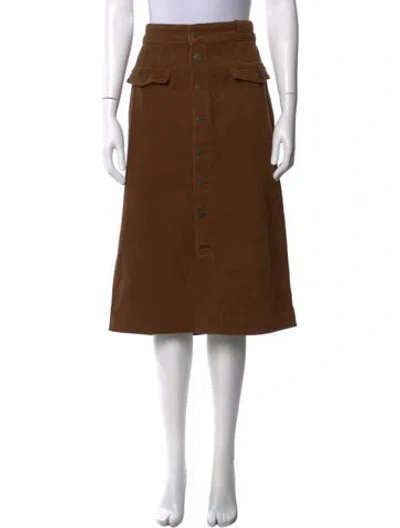 Pre-owned Frame Suede Midi Length Skirt In Brown