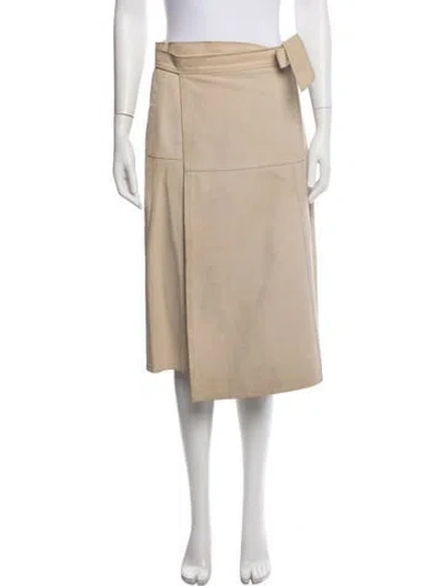 Pre-owned Frame Suede Midi Length Skirt In Neutrals