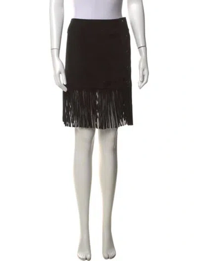 Pre-owned Frame Suede Mini Skirt In Black