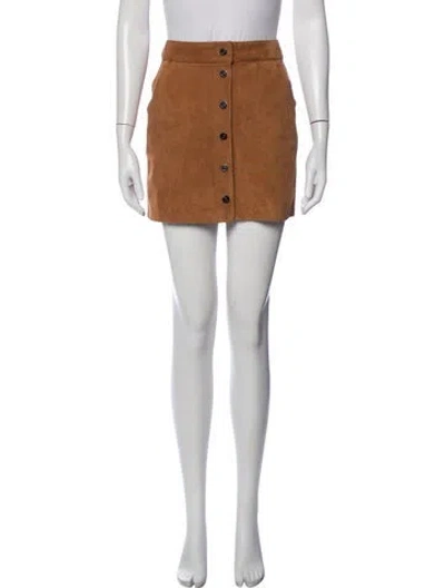 Pre-owned Frame Suede Mini Skirt In Orange