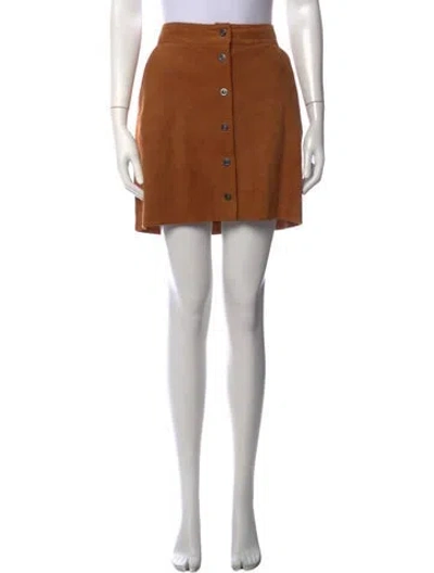 Pre-owned Frame Suede Mini Skirt In Orange