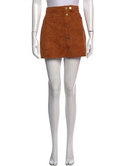 Pre-owned Frame Suede Mini Skirt In Orange