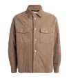 Frame Suede Padded Jacket In Dark Camel