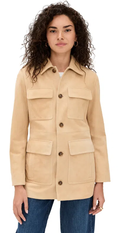 Frame Suede Jacket In Sand