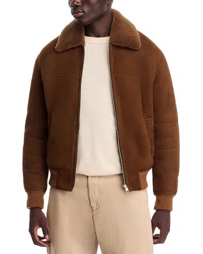 FRAME SUEDE SHEARLING BOMBER JACKET