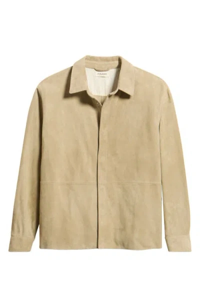 Frame Suede Shirt Jacket In Neutral