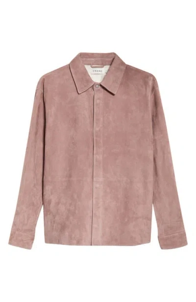 Frame Suede Shirt Jacket In Purple