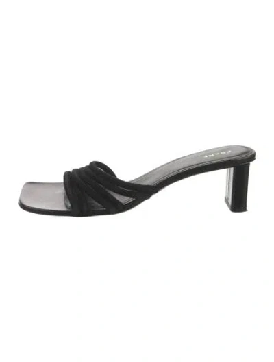 Pre-owned Frame Suede Slides In Black