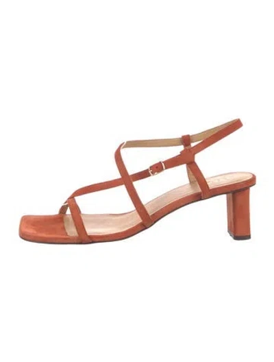Pre-owned Frame Suede Slingback Sandals In Orange
