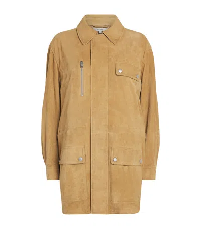 Frame Suede The Safari Jacket In Beige