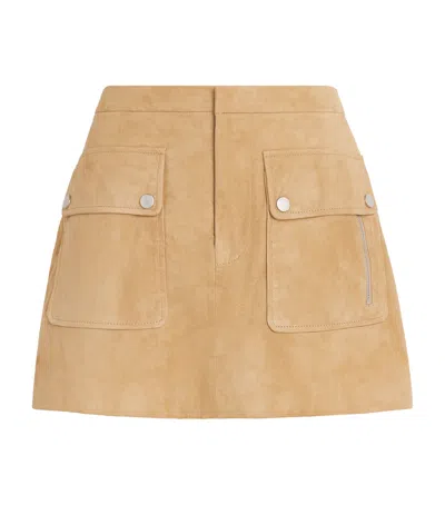 Frame Suede The Safari Mini Skirt In Brown