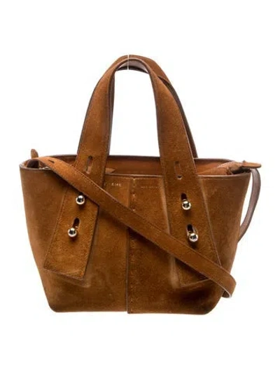 Pre-owned Frame Suede Top Handle Bag In Brown