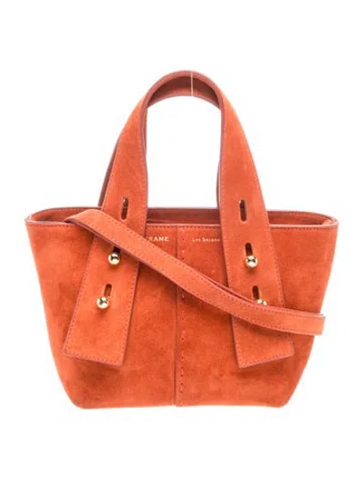 Pre-owned Frame Suede Top Handle Bag In Burgundy