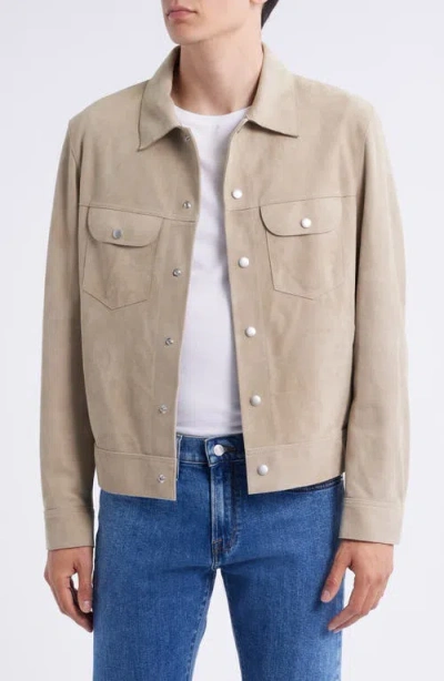 Frame Suede Trucker Jacket In Brown