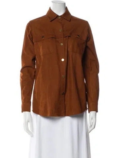 Pre-owned Frame Suede Utility Jacket In Brown