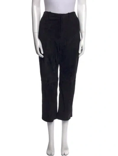 Pre-owned Frame Suede Wide Leg Pants In Black