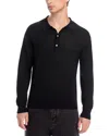 Frame Superfine Polo Sweater In Black