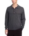 Frame Superfine Polo Sweater In Gray