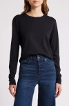 Frame Long-sleeve Baby Tee In Black