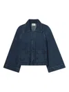 Frame Button-front Denim Jacket In Blue