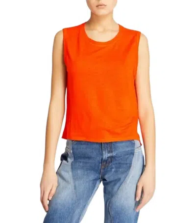 Frame Swingy Muscle Tank Top In Orange Crush In Red