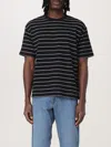 Frame Stripe Organic Cotton T-shirt In Black