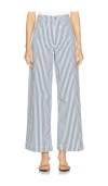 Frame Gestreifte Hose Mit Geradem Bein Aus Canvas In White