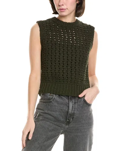 Frame Tape Yarn Sweater Vest In Green